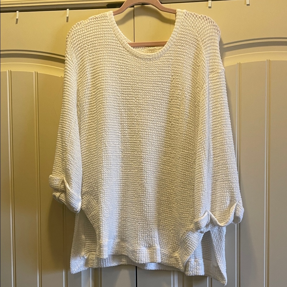 Umgee Cream Textured Knit Sweater